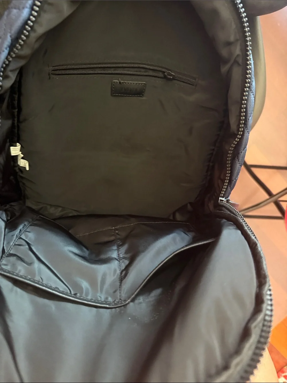 ⁠VIV & VINE Quilted Nylon Backpack Navy Blue Puffer Bag Work Travel⁠